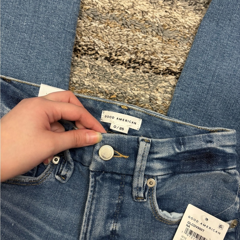 Good American Good Legs Crop Skinny Jeans Sz 0/25 NWT | Good American Skinny - - Picture 5 of 13